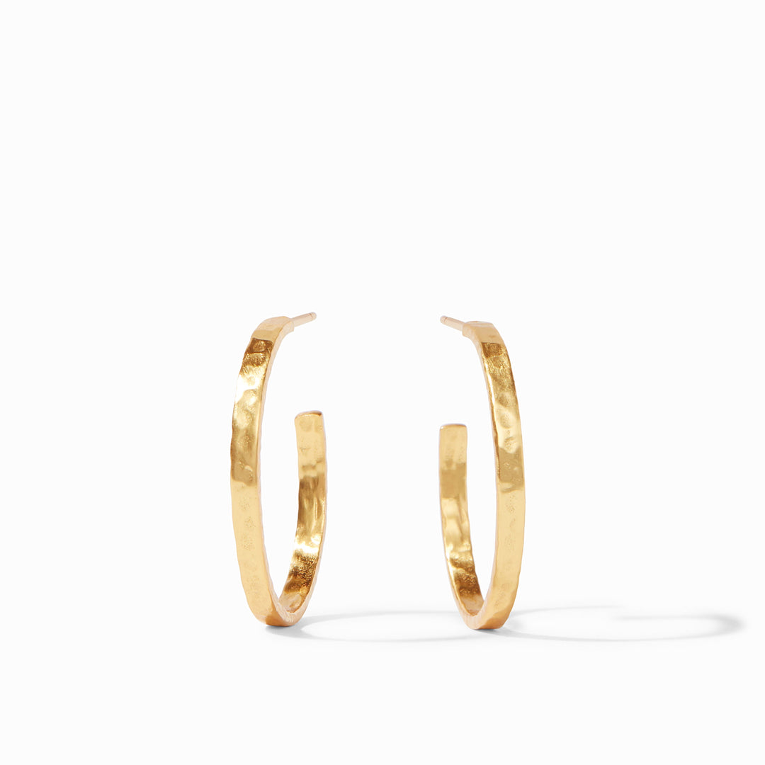 CRESCENT GOLD MEDIUM HOOP EARRINGS