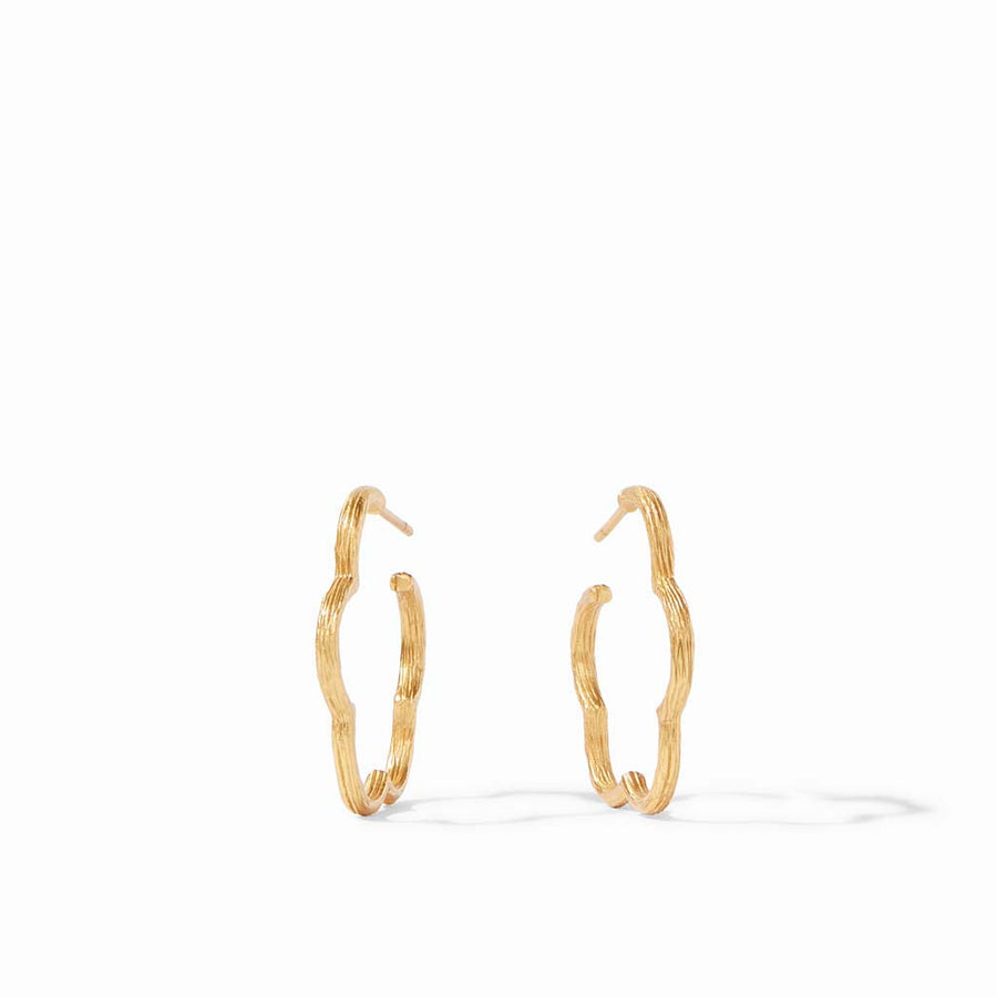 GARDINIA GOLD SMALL TEXTURED HOOP EARRINGS
