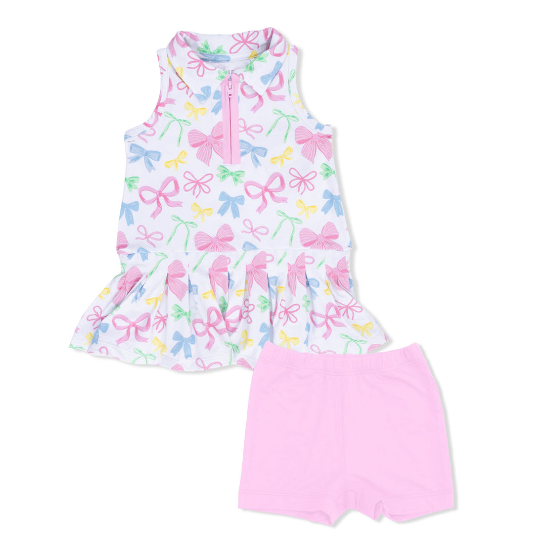 SWEET BOWS POLO TENNIS DRESS & CARTWHEEL SHORT