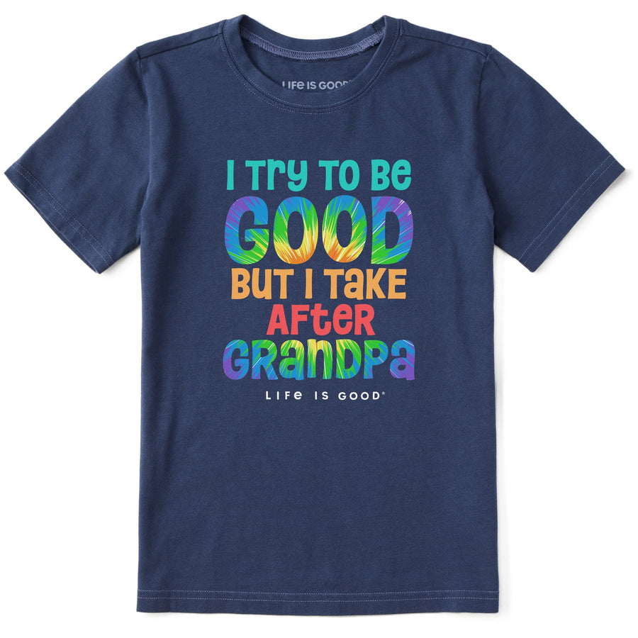 Kids Tie Dye Good Grandpa Short Sleeve Crusher Tee
