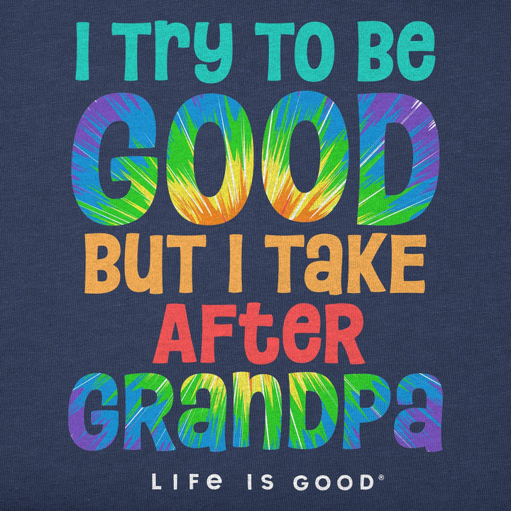 Kids Tie Dye Good Grandpa Short Sleeve Crusher Tee