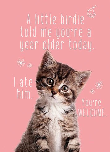 FUR BIRDIE BIRTHDAY GREETING CARD
