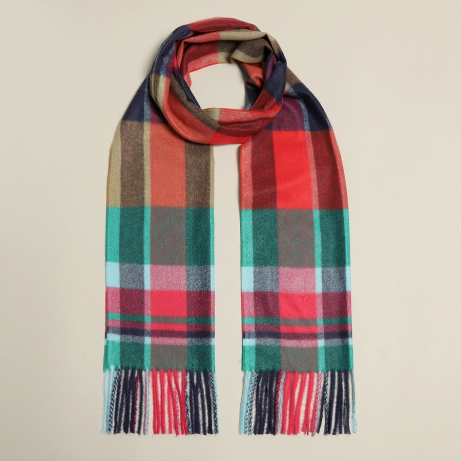 BERRY & TEAL PLAID COZY SCARF
