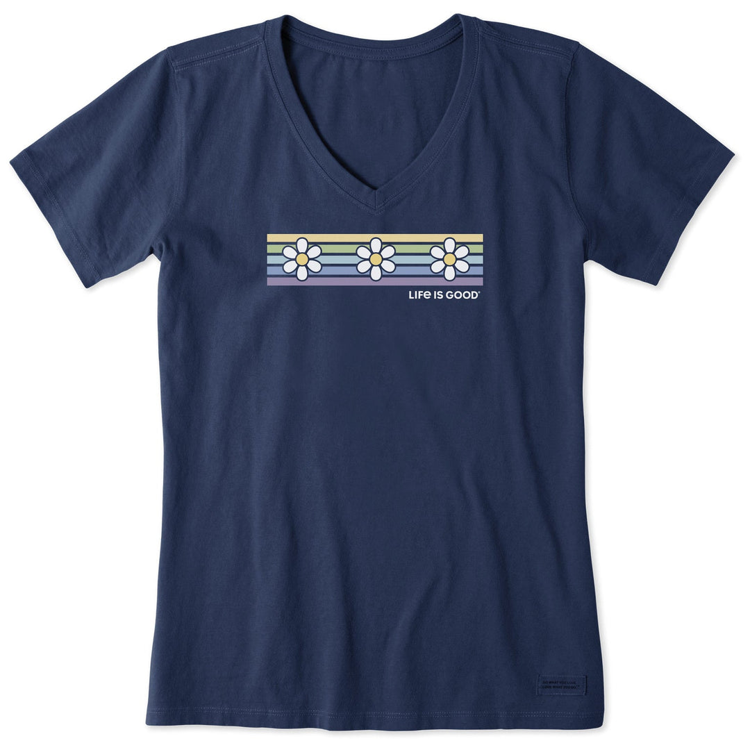 DAISY STRIPES CRUSHER LITE V-NECK TEE