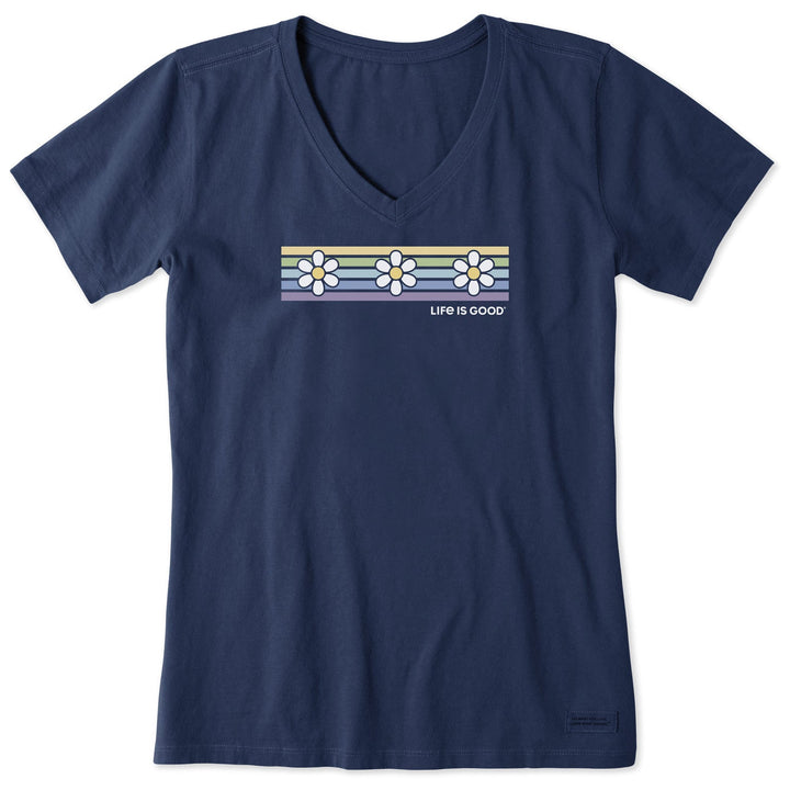 DAISY STRIPES CRUSHER LITE V-NECK TEE