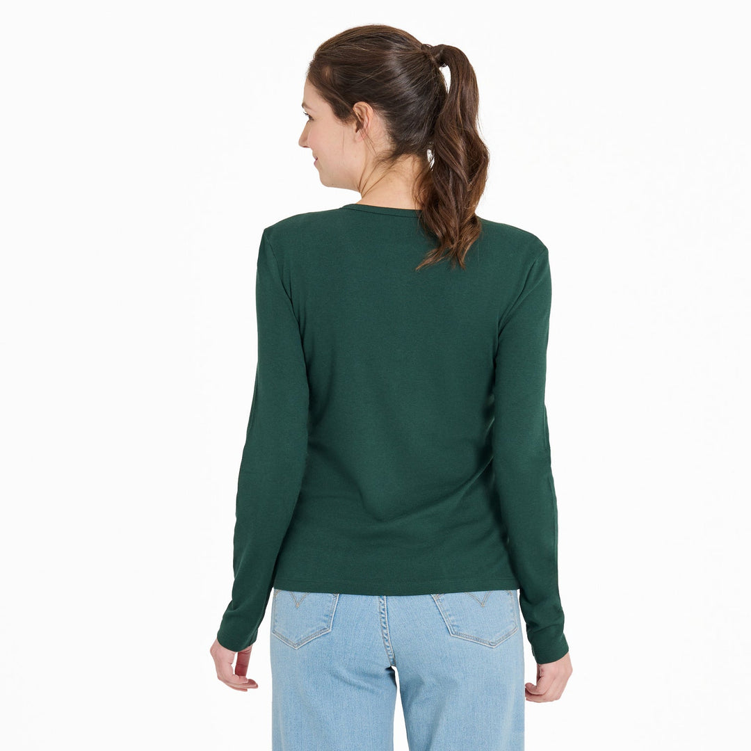 TREELINE GREEN MODAL RIB KNIT HENLEY