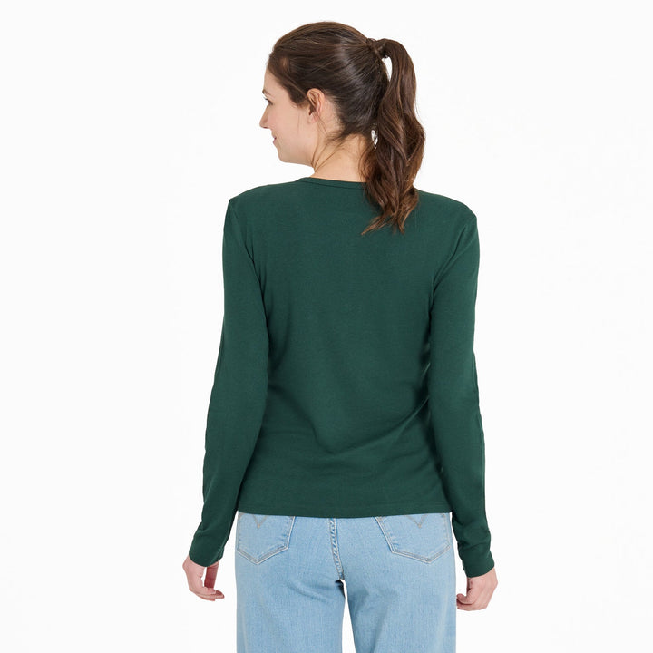 TREELINE GREEN MODAL RIB KNIT HENLEY