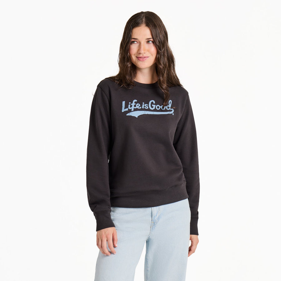 WOMEN'S TONAL LIG BALLYARD SCRIPT GOOD VIBES FLEECE CREW
