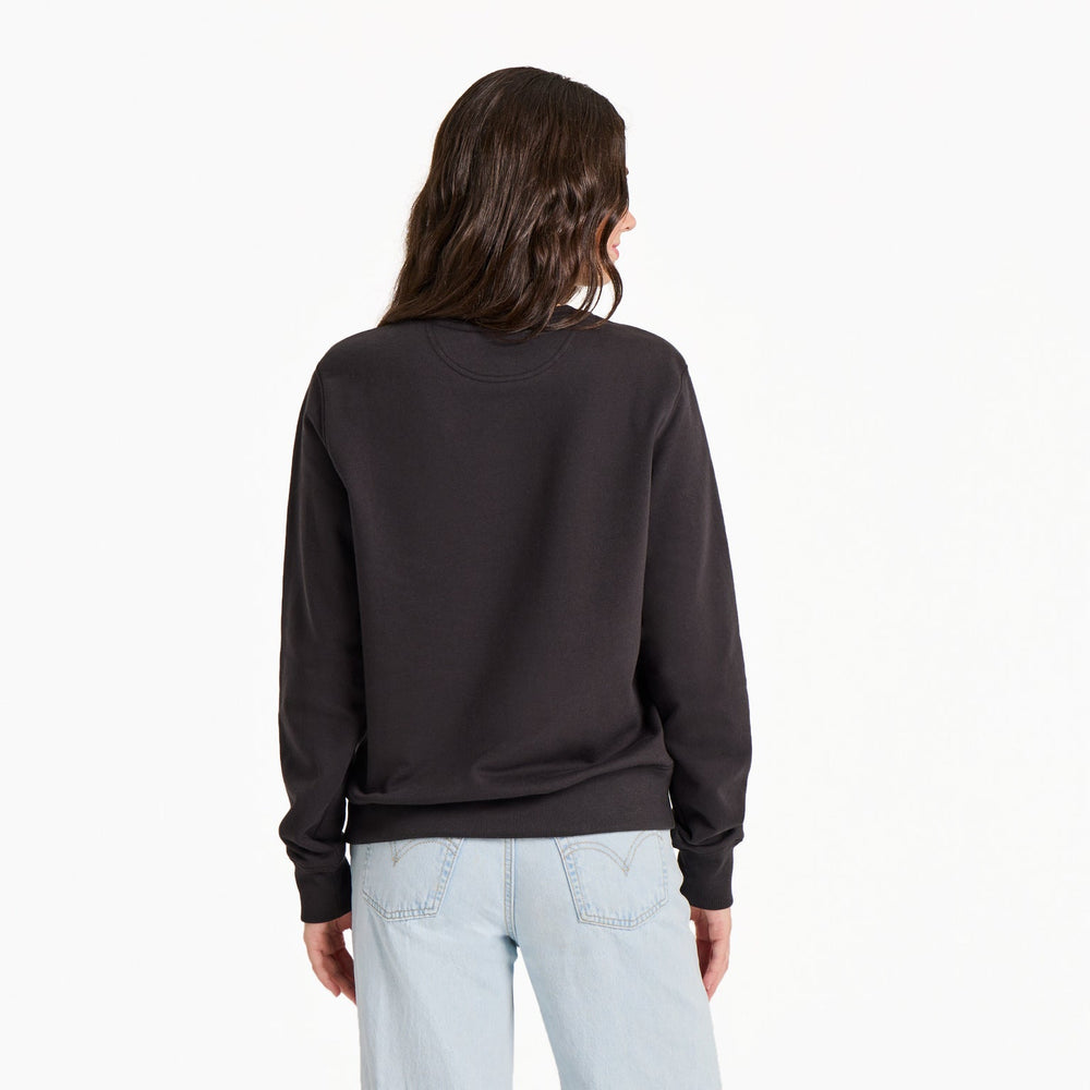 WOMEN'S TONAL LIG BALLYARD SCRIPT GOOD VIBES FLEECE CREW
