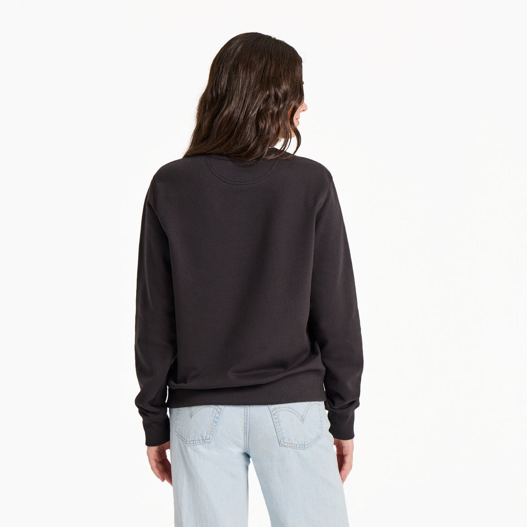 WOMEN'S TONAL LIG BALLYARD SCRIPT GOOD VIBES FLEECE CREW