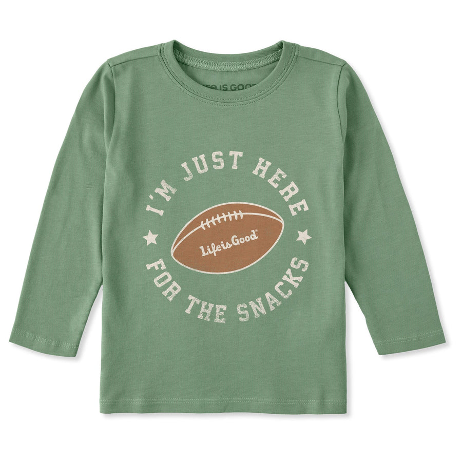 FOOTBALL HERE FOR THE SNACKS L/S TODDLER TEE
