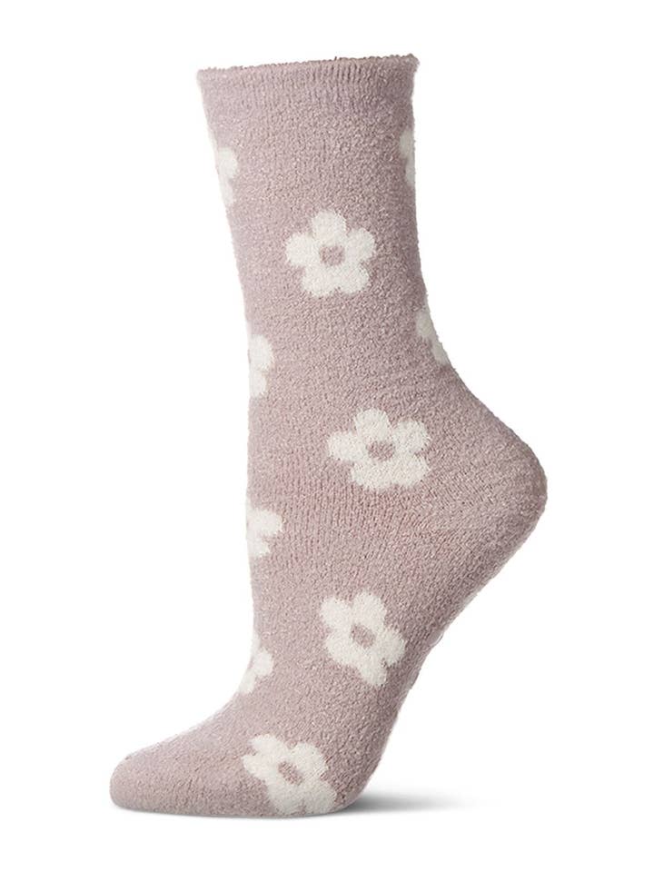 DAISIES NON-SKID LAVENDER INFUSED CREW SOCKS