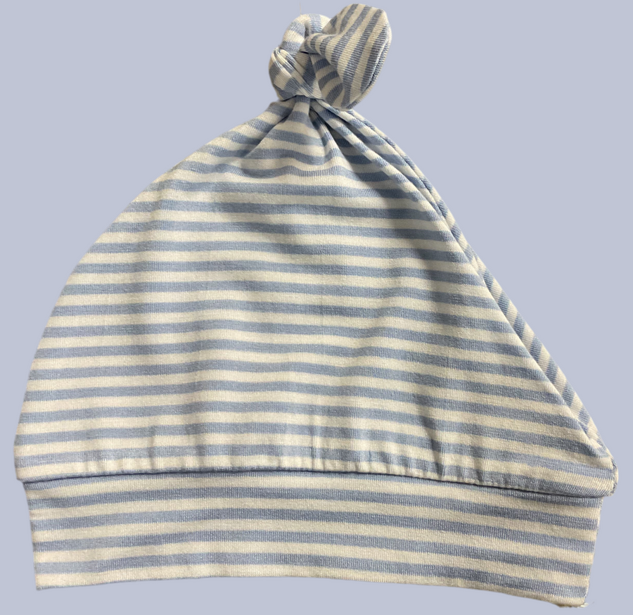 Blue Stripe Knotted Hat
