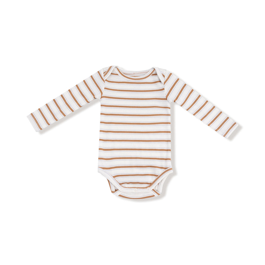 BROWN VINTAGE STRIPE BODYSUIT
