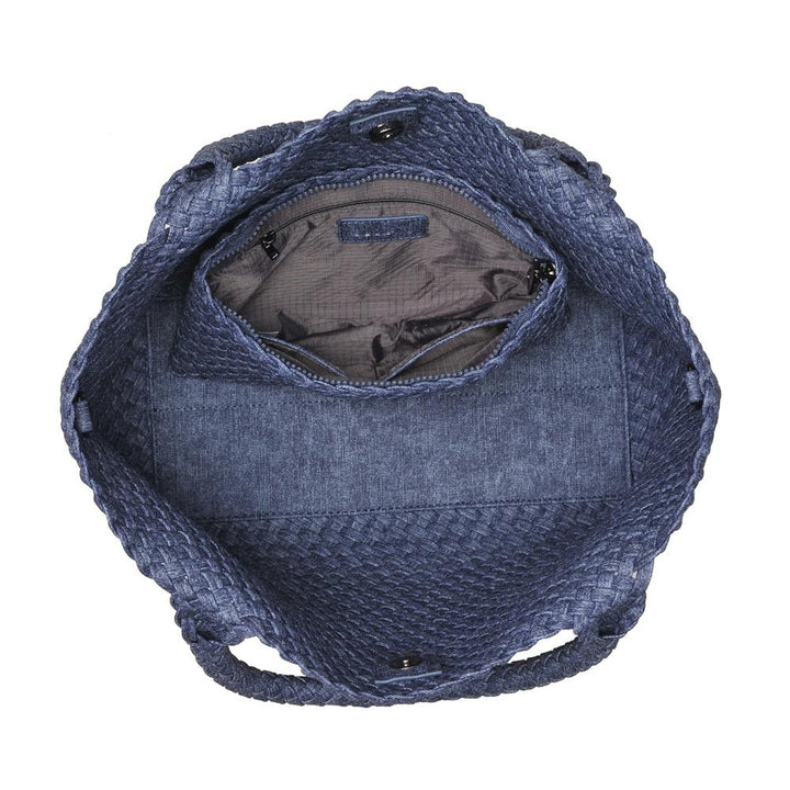 DARK DENIM THE SKY'S THE LIMIT MEDIUM WOVEN TOTE