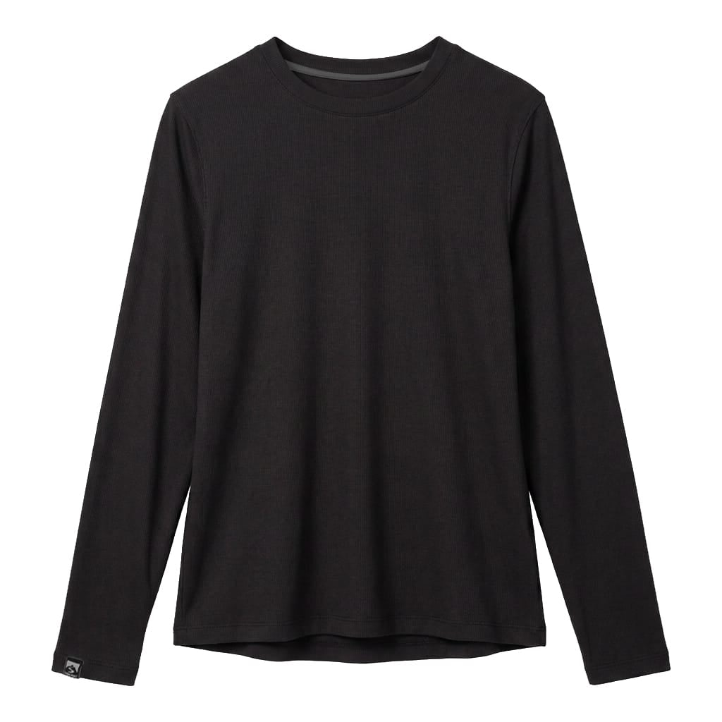 BLACK ESSENTIALIST LONG SLEEVE RIBBED T-SHIRT