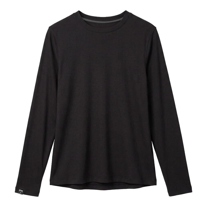 BLACK ESSENTIALIST LONG SLEEVE RIBBED T-SHIRT