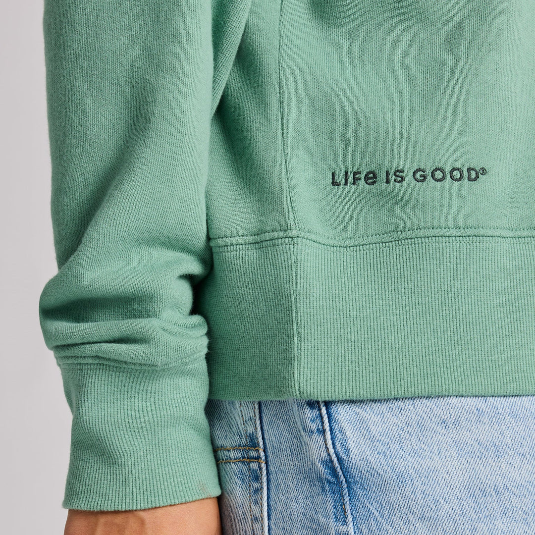 GRANITE GREEN SOLID FRENCH TERRY BOXY QUARTER ZIP