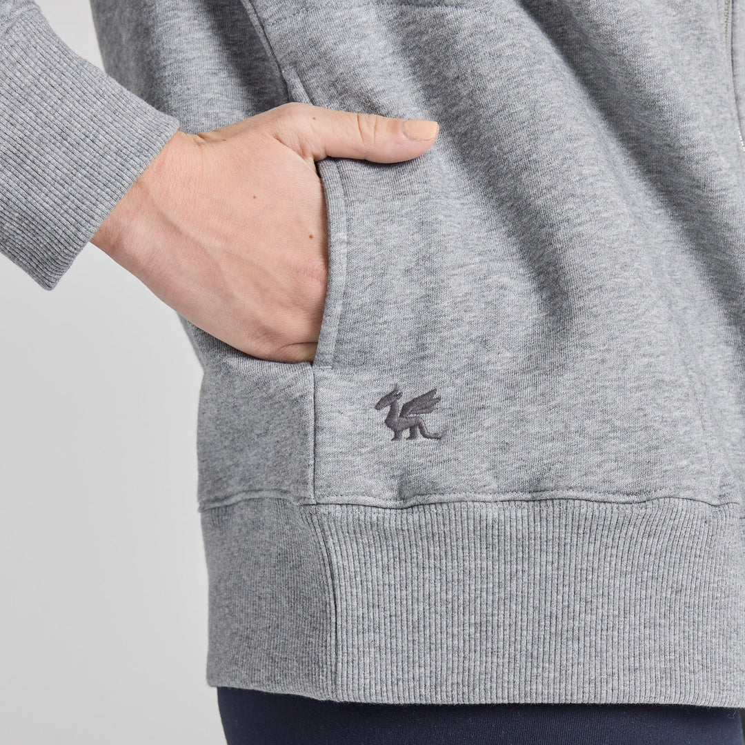 GOOD VIBES HEATHER GREY FLEECE ZIP HOODIE