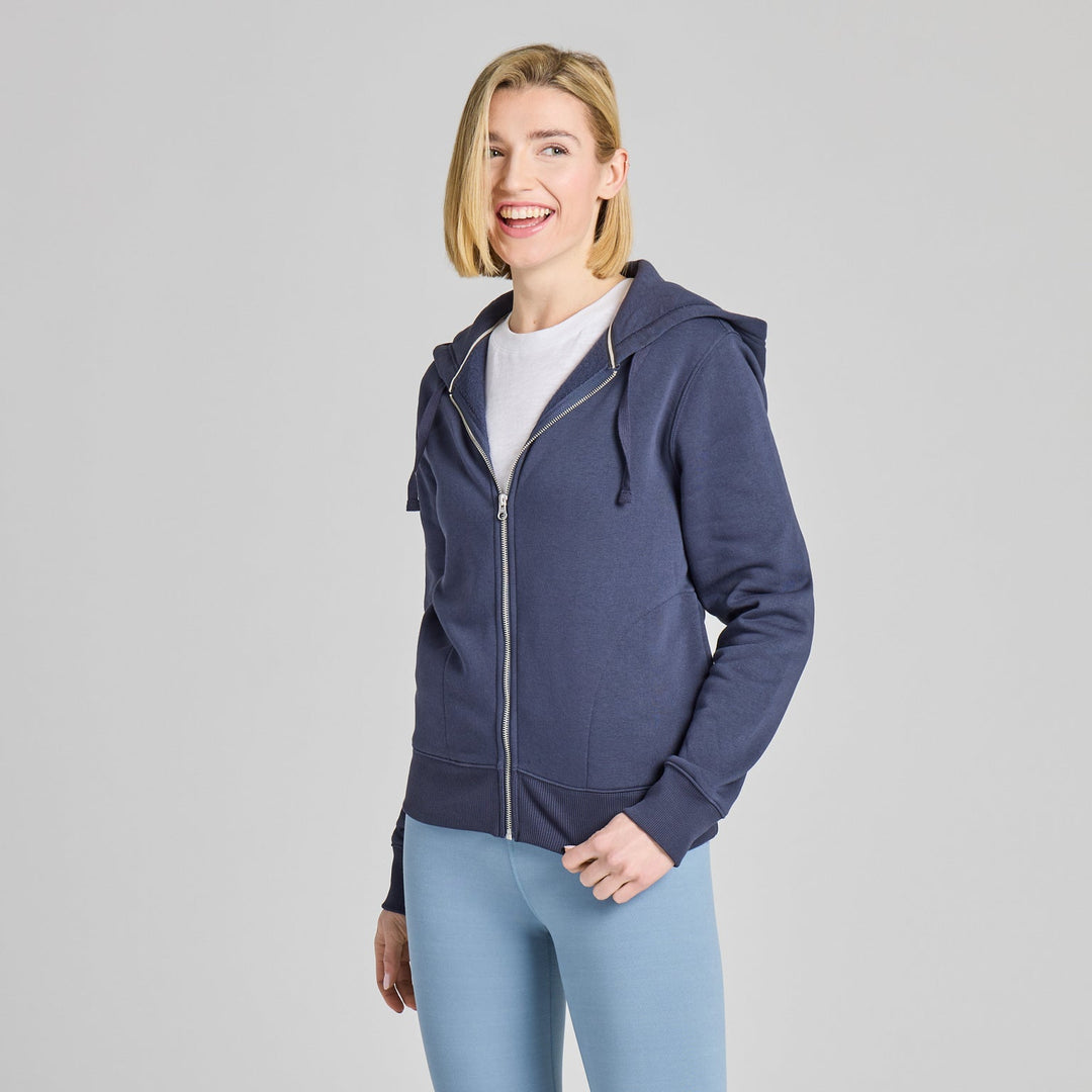 GOOD VIBES INK BLUE FLEECE ZIP HOODIE