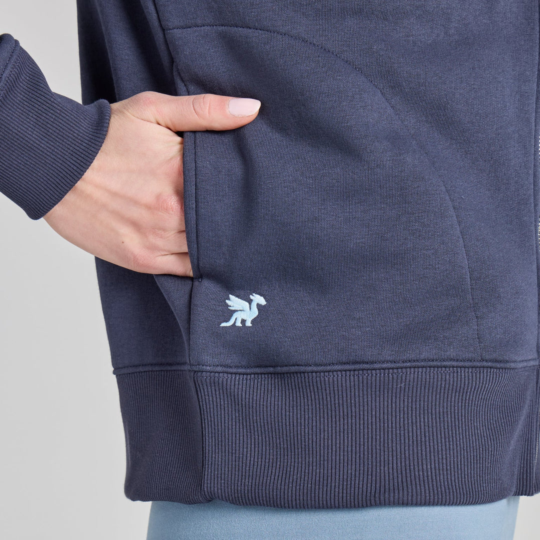 GOOD VIBES INK BLUE FLEECE ZIP HOODIE