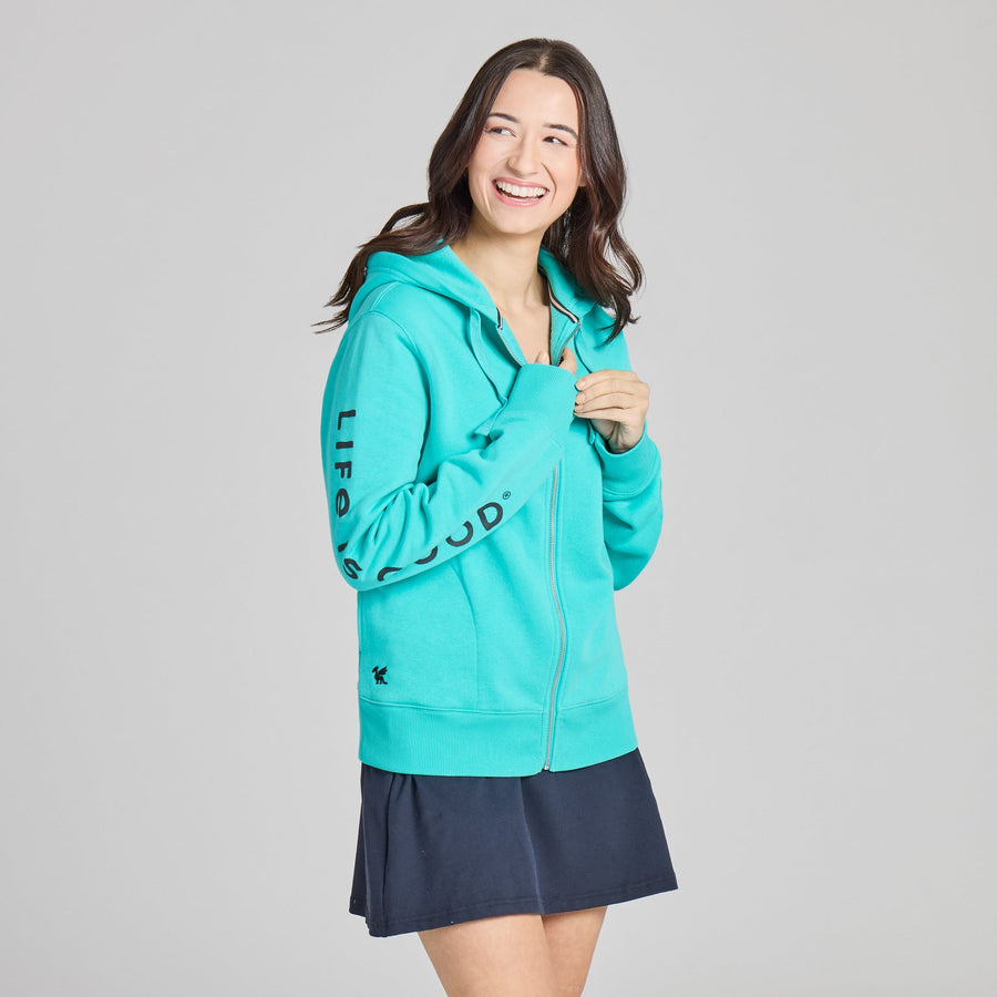 Women's Life is Good Crafty Wordmark Good Vibes Zip Hoodie
