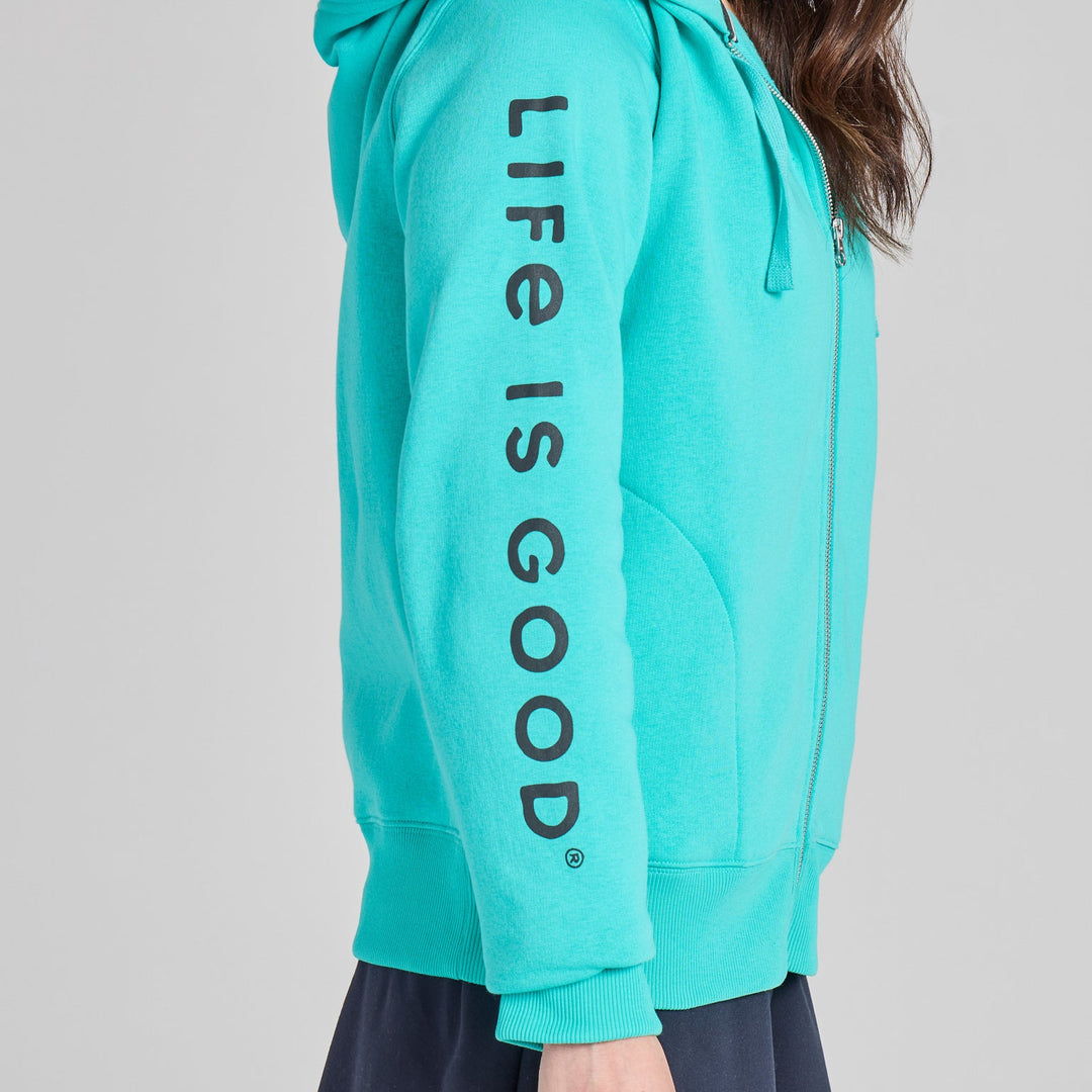 Women's Life is Good Crafty Wordmark Good Vibes Zip Hoodie