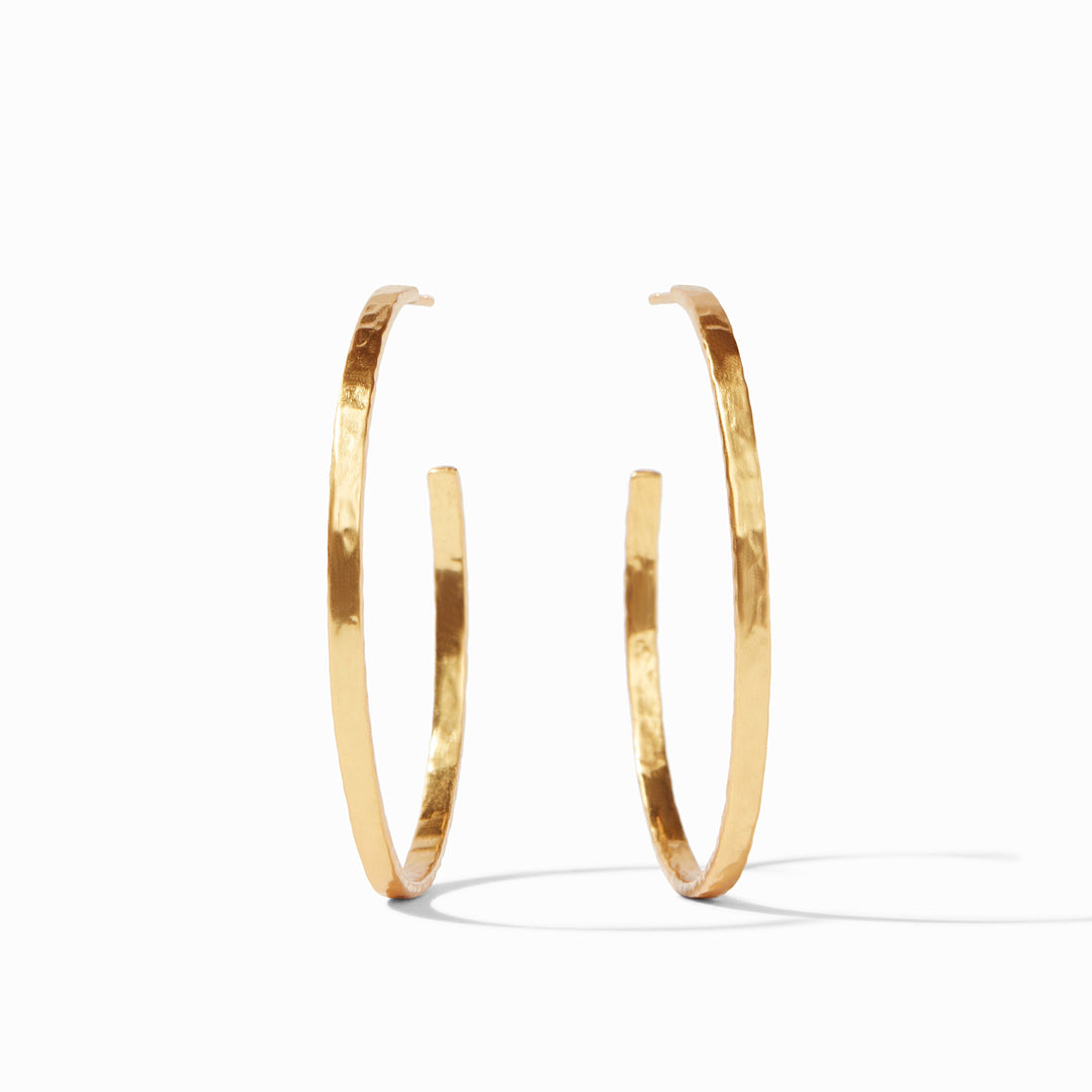 CRESCENT GOLD EXTRA LARGE HOOP EARRINGS