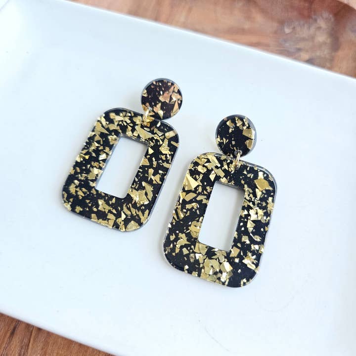 MARGOT BLACK & GOLD FLAKE EARRINGS
