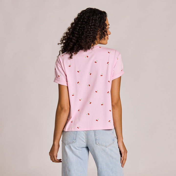 CHERRY PATTERN BOXY CRUSHER TEE