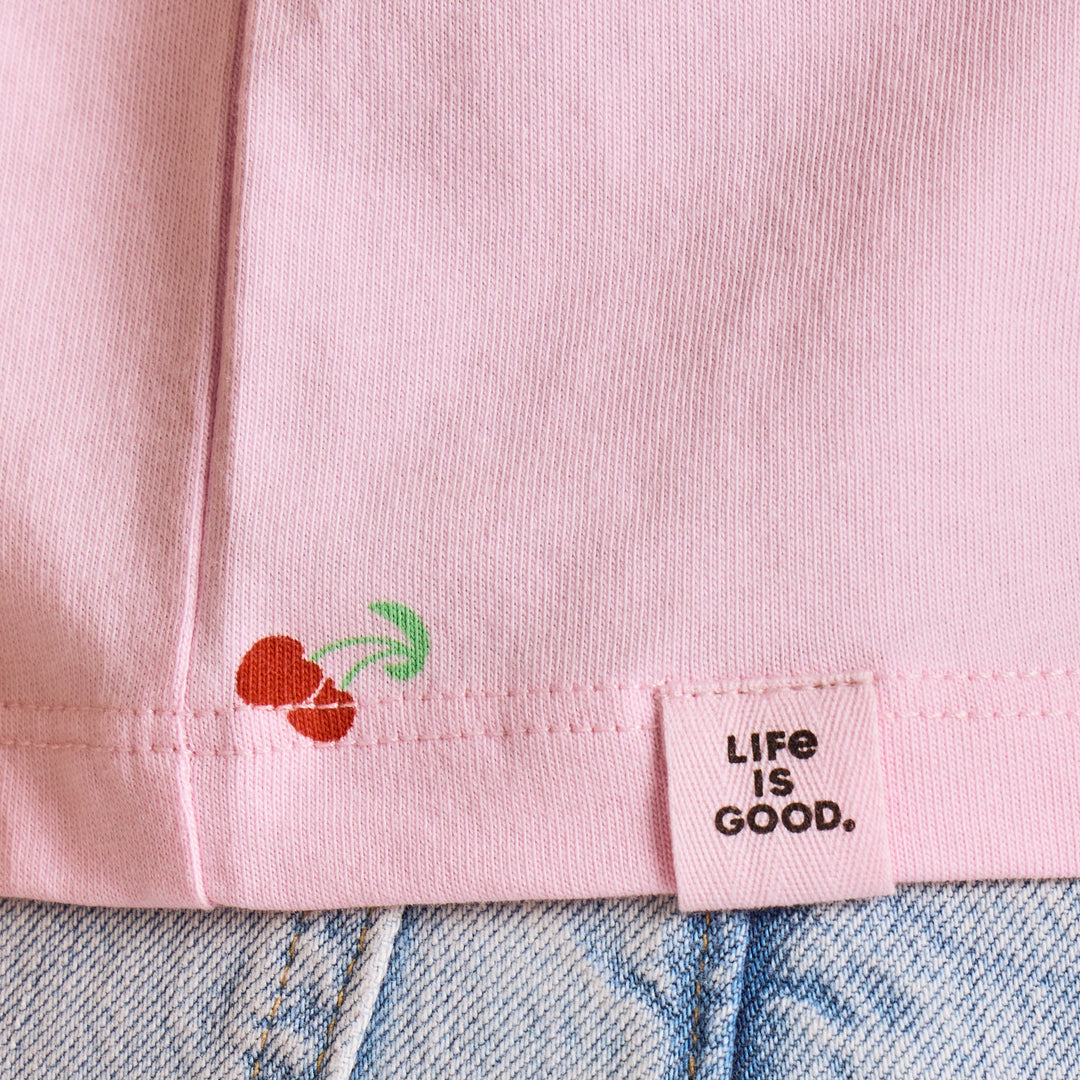 CHERRY PATTERN BOXY CRUSHER TEE