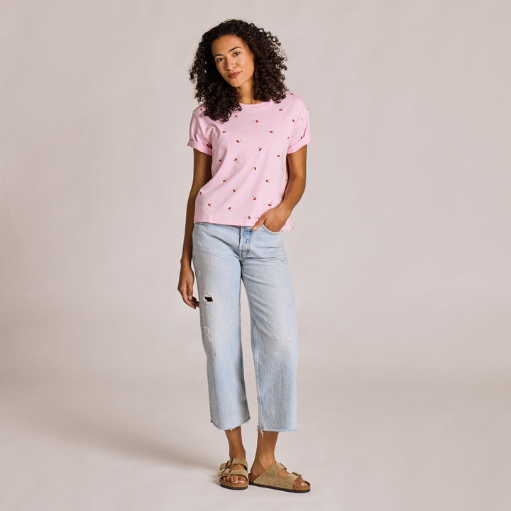 CHERRY PATTERN BOXY CRUSHER TEE