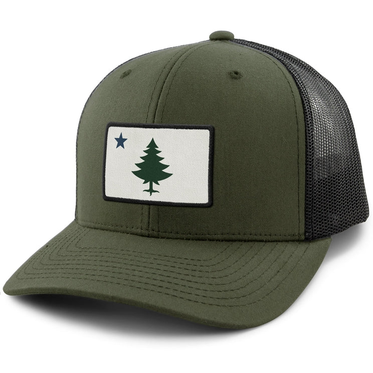 MILITARY GREEN TREE PATCH TRUCKER HAT