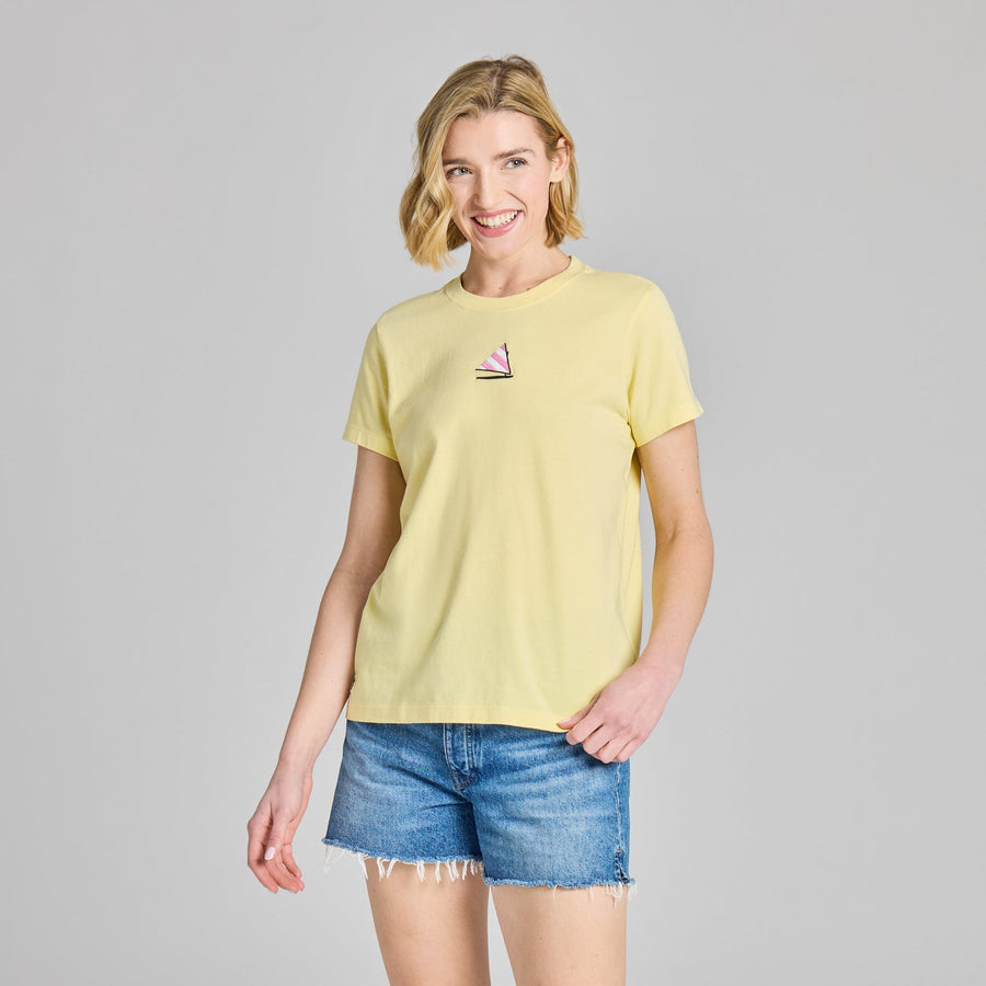EMBROIDERED SIMPLE SAILBOAT CRUSHER TEE
