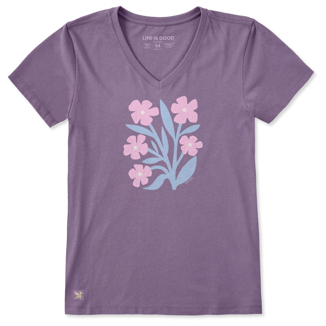 WILD BLOOM V-NECK CRUSHER TEE