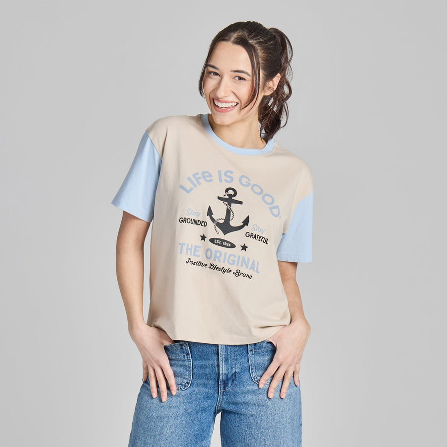 STAY GROUNDED ANCHOR CRUSHER BOXY TEE
