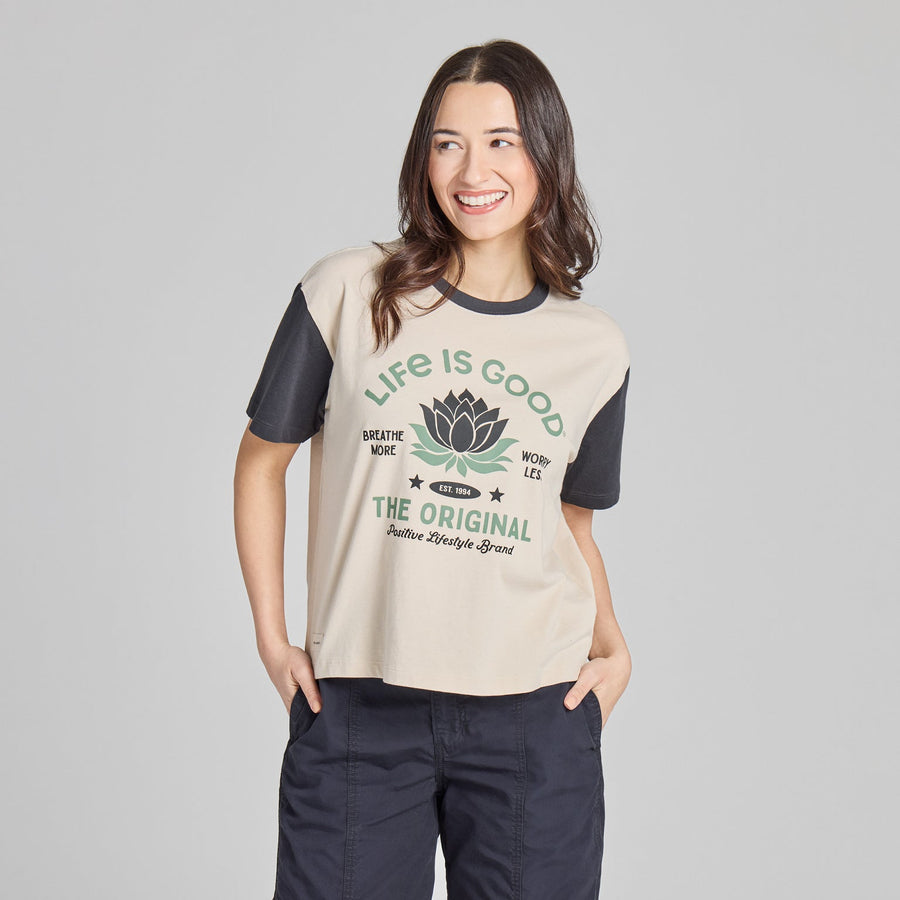 BREATHE MORE LOTUS BOXY CRUSHER TEE
