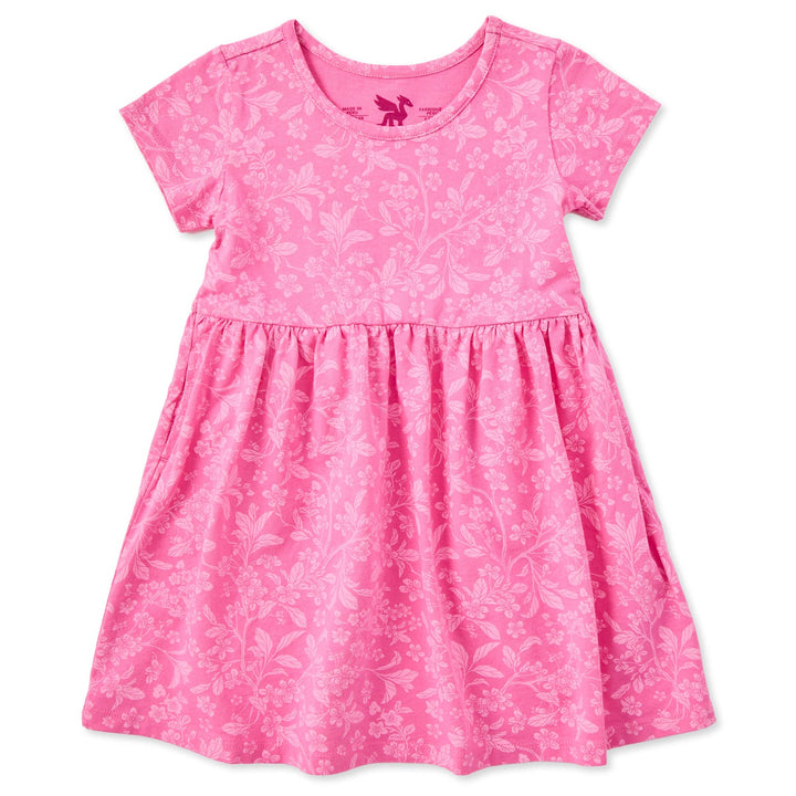 TODDLER CHERRY BLOSSOM PATTERN CRUSHER DRESS