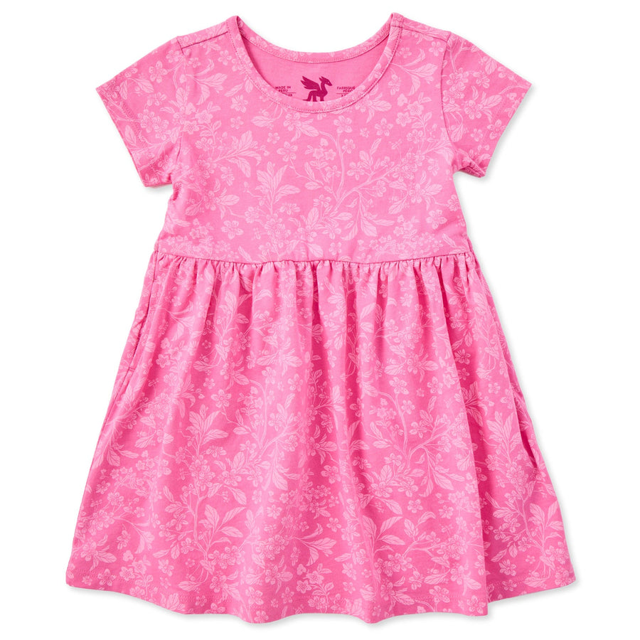 TODDLER CHERRY BLOSSOM PATTERN CRUSHER DRESS
