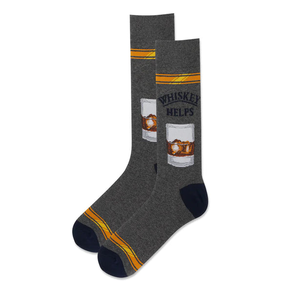 MEN'S WHISKEY HELPS CHARCOAL CREW SOCKS