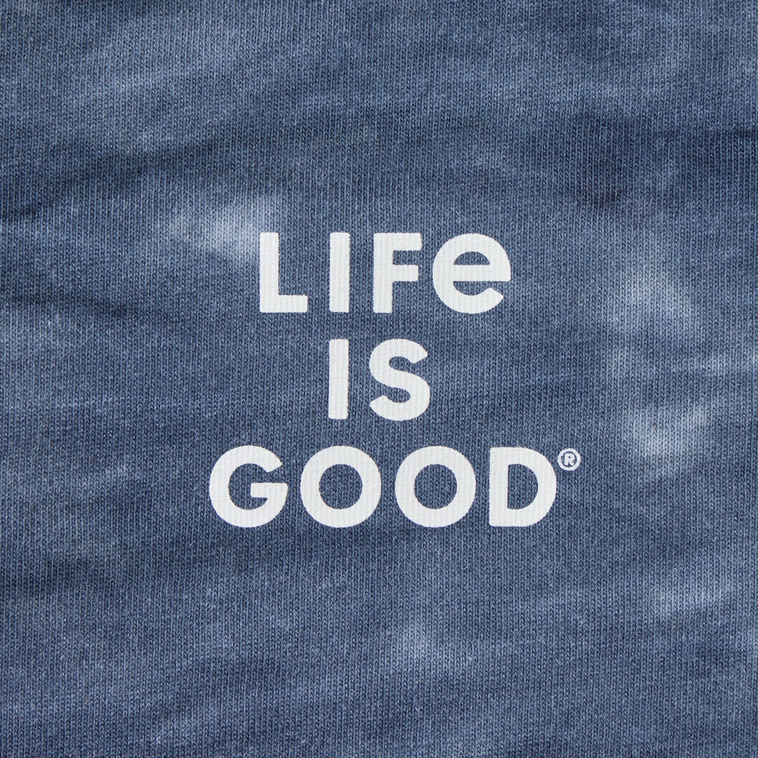 MEN'S STACKED LIFE IS GOOD RED WHITE & BLUE TIE-DYE CRUSHER TEE