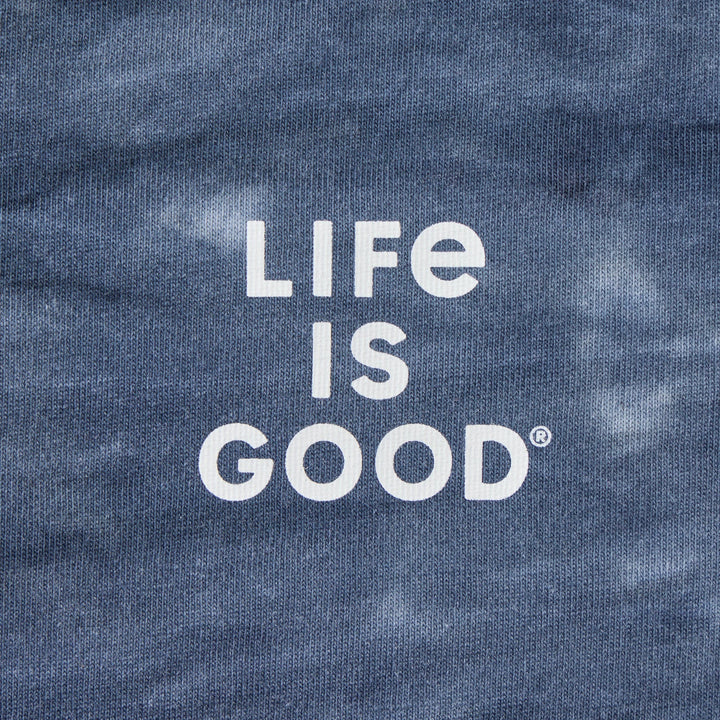 MEN'S STACKED LIFE IS GOOD RED WHITE & BLUE TIE-DYE CRUSHER TEE