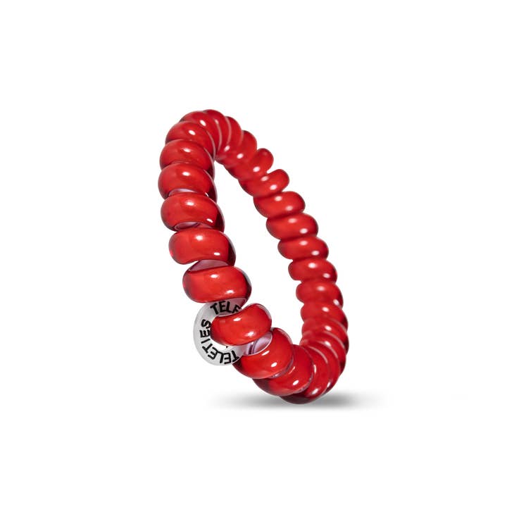 Scarlet Red Large Coil Hair Ties
