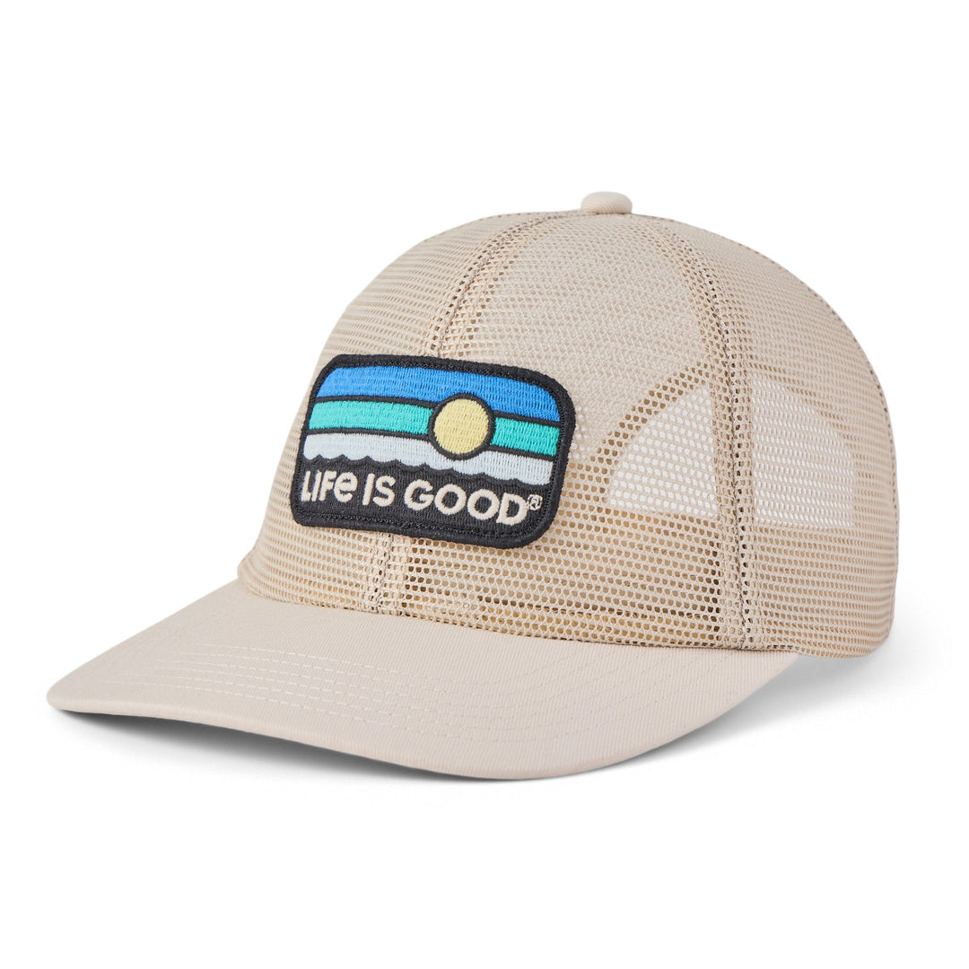 BIRCH WHITE SUNRISE WATER STRIPE TRUCKER HAT