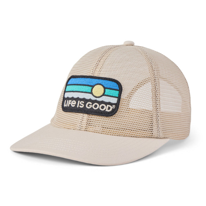 BIRCH WHITE SUNRISE WATER STRIPE TRUCKER HAT