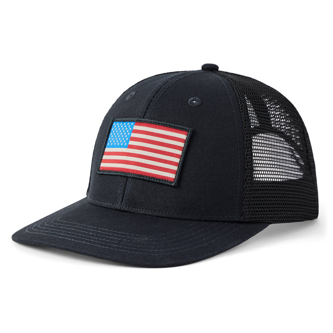 TRUE BLACK CLEAN FLAG TRUCKER HAT