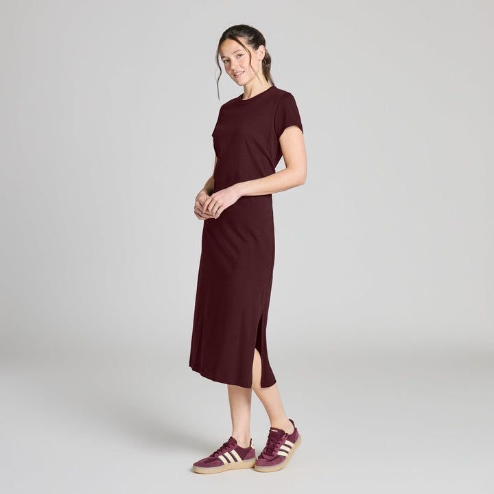 DEEP BURGUNDY CRUSHER WEEKEND DRESS