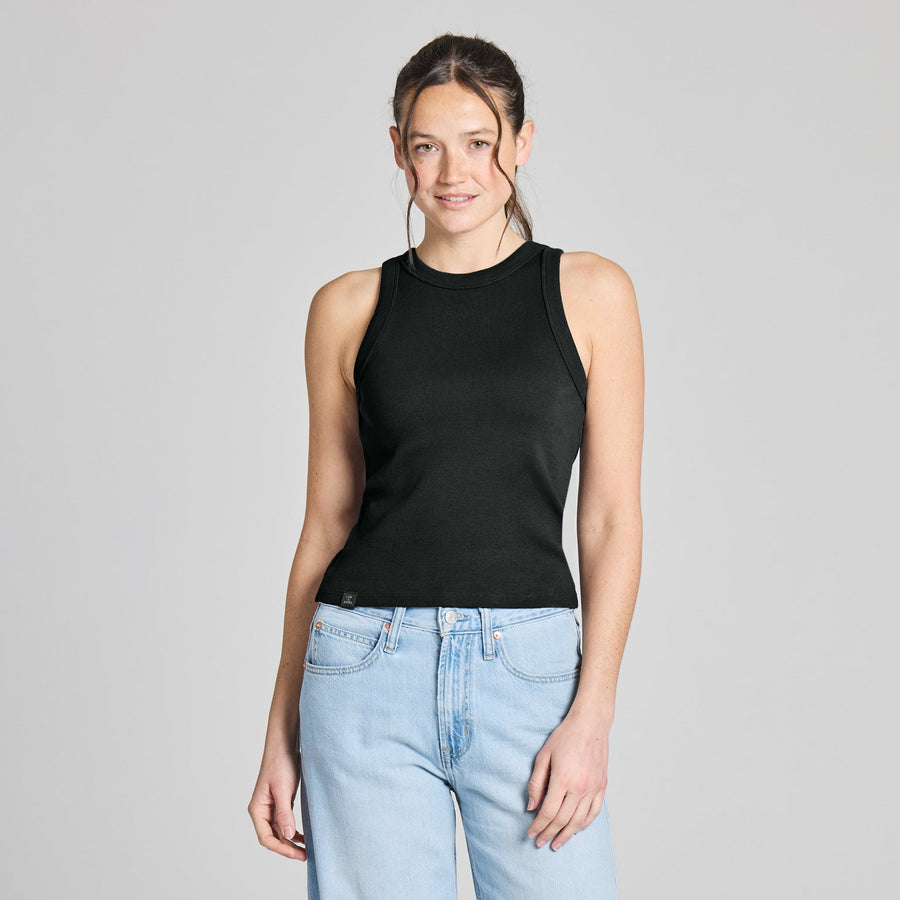 TRUE BLACK FITTED RIB TANK
