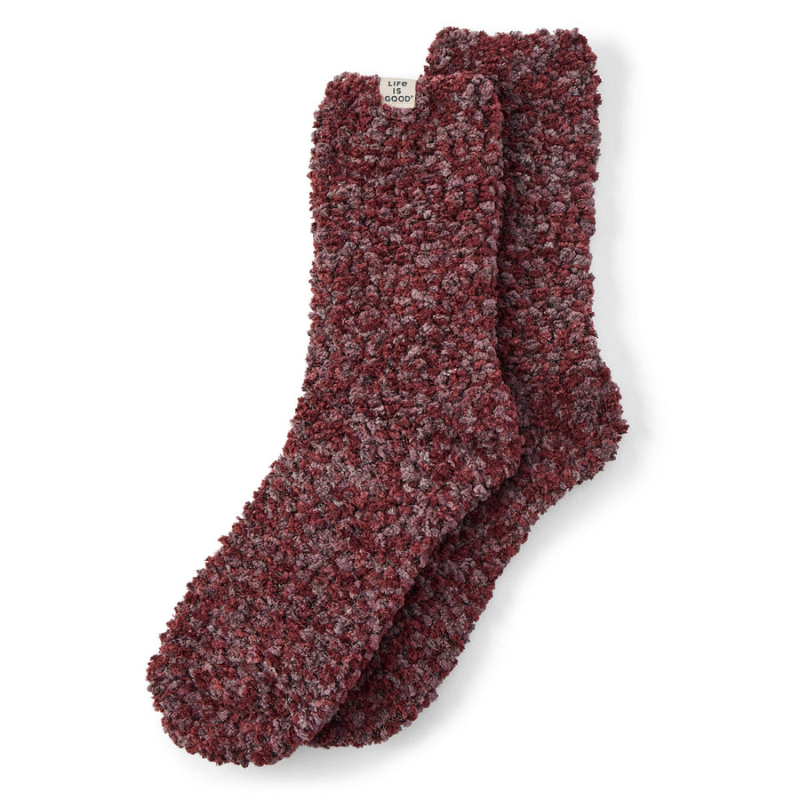 DEEP BURGUNDY WOMEN'S POP POM SOCK
