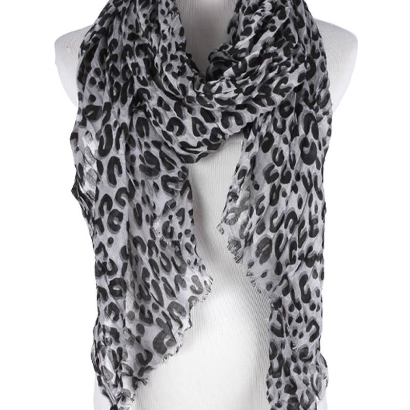 BLACK LEOPARD SPOTS SCARF
